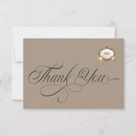 Cartão De Agradecimento Monogram Crest Thank You Card