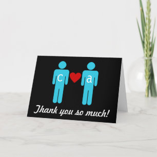Cartão De Agradecimento Monogram Love Couple Wedding Thank You Cards