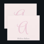 Cartão De Agradecimento Monograma Blush Rosa Moderno Minimalista Feminina<br><div class="desc">Um simples na moda personalizado design de monograma com uma moderna tipografia manuscrita minimalista em preto sobre um elegante fundo cor-de-rosa pincelado. O nome do monograma pode ser facilmente personalizado. O presente ou acessório perfeitamente pessoal para qualquer ocasião!</div>