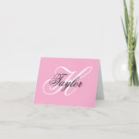 Monograma Chique Preto e Branco Rosa