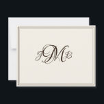 Cartão De Agradecimento Monograma clássico Ecru & Sepia Flourish Script<br><div class="desc">Elegante, profissional Ecru e Sepia Flourish Script monograma, cartões de agradecimentos plano dá uma sensação muito clássica ao mundo antigo. Perfeito para correspondência comercial. Estas são placas de nota plana. Se você quiser Cartões dobrados, vá para a parte inferior da página onde ela diz "Transferir este design" e selecione cartões...</div>