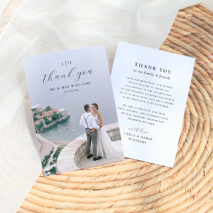 Cartão De Agradecimento Monograma de Casamento   Foto de Letra Elegante e 