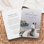 Cartão De Agradecimento Monograma de Casamento | Foto de Script Elegante e<br><div class="desc">Um cartões de agradecimentos de fotos elegante para combinar com nosso Monograma | Coleção de Foto de Código QR Tudo em Um Único. Este design apresenta suas iniciais e abaixo "obrigado você" em um roteiro elegante. A parte traseira da placa apresenta uma mensagem personalizada de obrigado sincero - você expressa...</div>