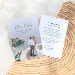 Cartão De Agradecimento Monograma de Casamento | Foto de Script Elegante e<br><div class="desc">Um cartões de agradecimentos de fotos elegante para combinar com nosso Monograma | Coleção de Foto de Código QR Tudo em Um Único. Este design apresenta suas iniciais e abaixo "obrigado você" em um roteiro elegante. A parte traseira da placa apresenta uma mensagem personalizada de obrigado sincero - você expressa...</div>