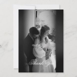 Cartão De Agradecimento Monograma de Script Minimalista Moderno