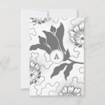 Monograma Floral Cinza Vintage | Obrigado