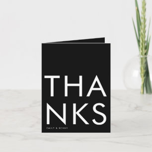 Cartão De Agradecimento Monograma Grande Ultra Moderno Simples