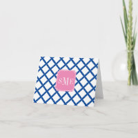 Monograma Inicial - Papel De Carta Azul E Branco