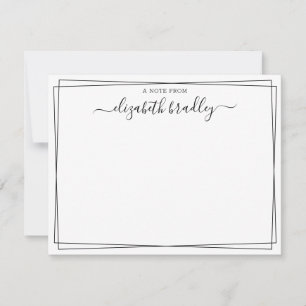 Cartão De Agradecimento Monograma Signature Girly Script Da Mesa De