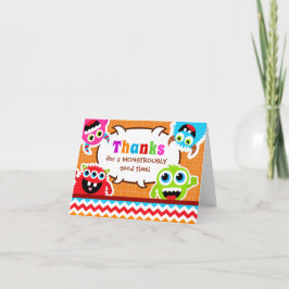 Cartão De Agradecimento Monster Bash Birthday Party