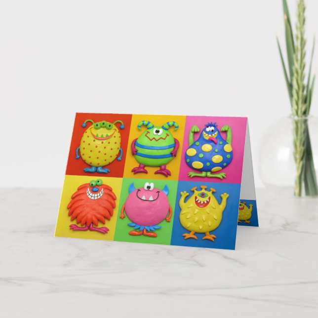 Cartão De Agradecimento Monster Party Thank You (Frente)