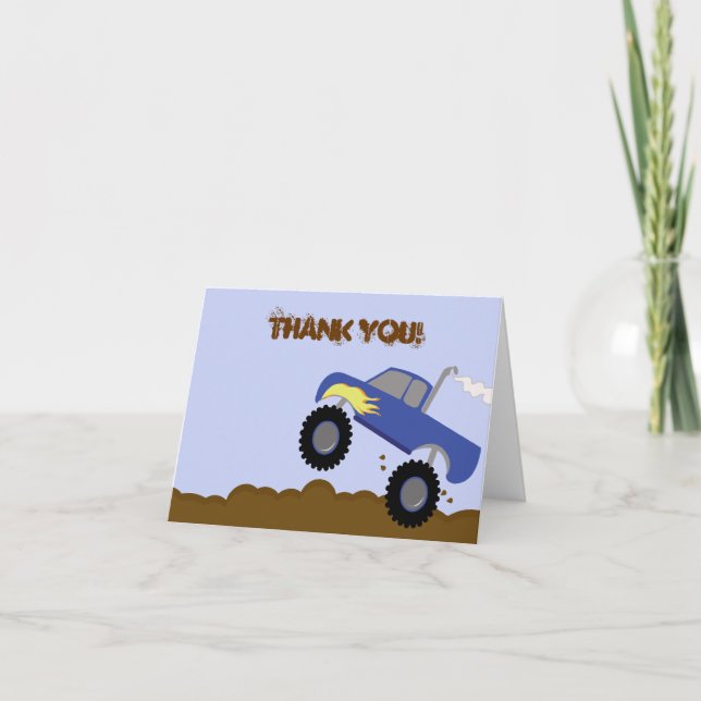 Cartão De Agradecimento Monster Truck Birthday Folded Thank you note (Frente)