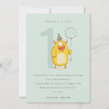 Monstro Aqua Amarelo Fofo de Aniversário de Qualqu