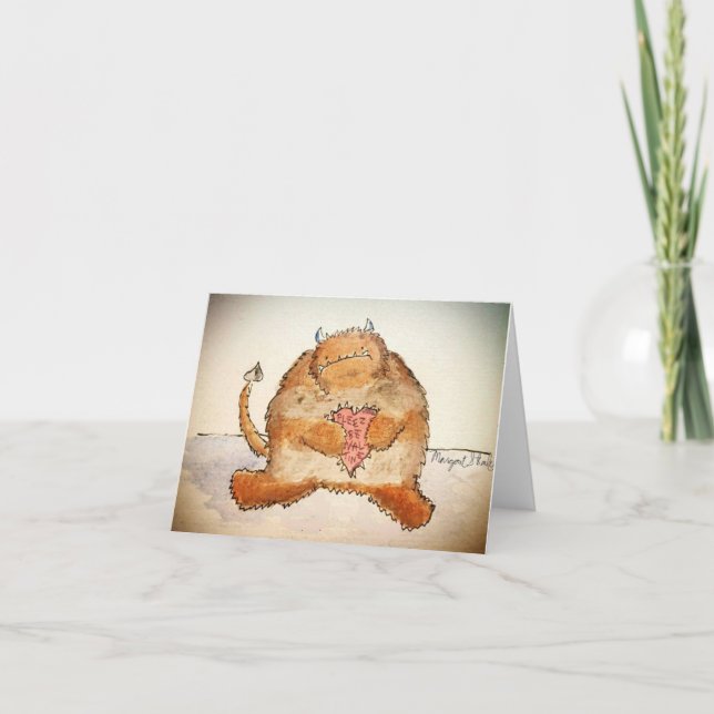 Cartão De Agradecimento monstro namorados (Frente)