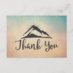 Cartão De Agradecimento Montanha com obrigado dos Sunrays você