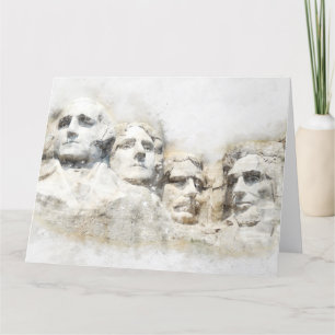Cartão De Agradecimento Monte Rushmore aquarela