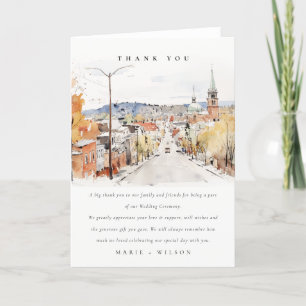 Cartão De Agradecimento Montpelier City Scape Vermont Watercolor Casamento