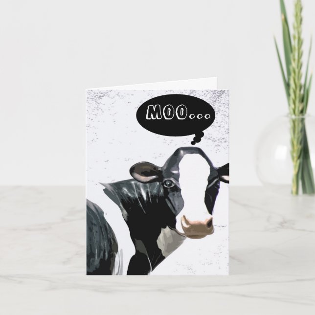 Cartão De Agradecimento Moo-chas Gracias (Frente)