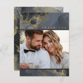 Cartão De Agradecimento Moody Ink Charmalho Dourado Abstrato Obrigado ID98