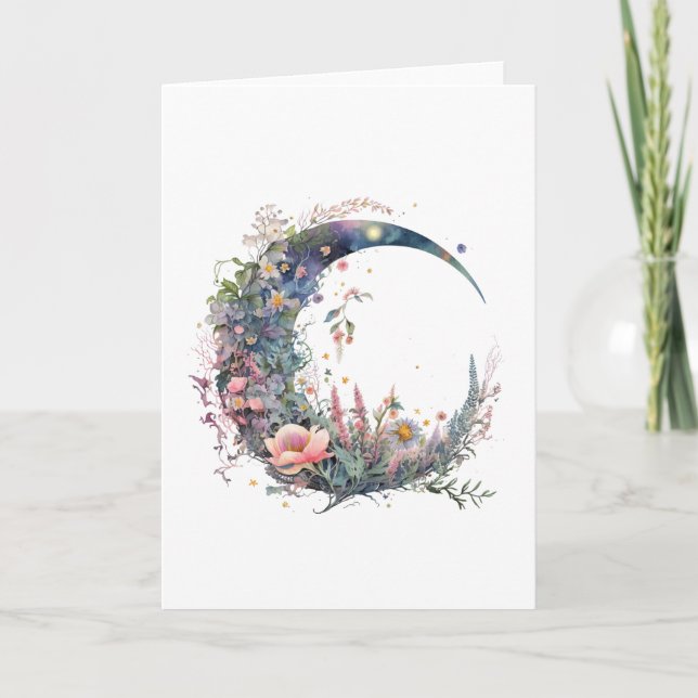 Cartão De Agradecimento Moon Crescente #2 (Frente)