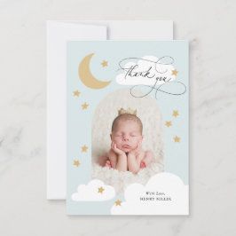 Cartão De Agradecimento Moon Stars Clouds Arch Photo Blue Obrigado