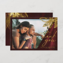 Cartão De Agradecimento Moonlight Romance Wedding Burgundy ID881