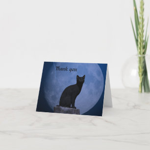Cartão De Agradecimento Moonlit Cat Thank You Card