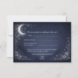Cartão De Agradecimento Moonlit Grove Celestial Woodland Wedding RSVP Card