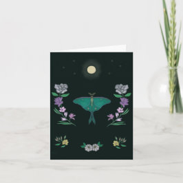 Cartão De Agradecimento Moonlit Luna Moth Garden Small Greeting Card