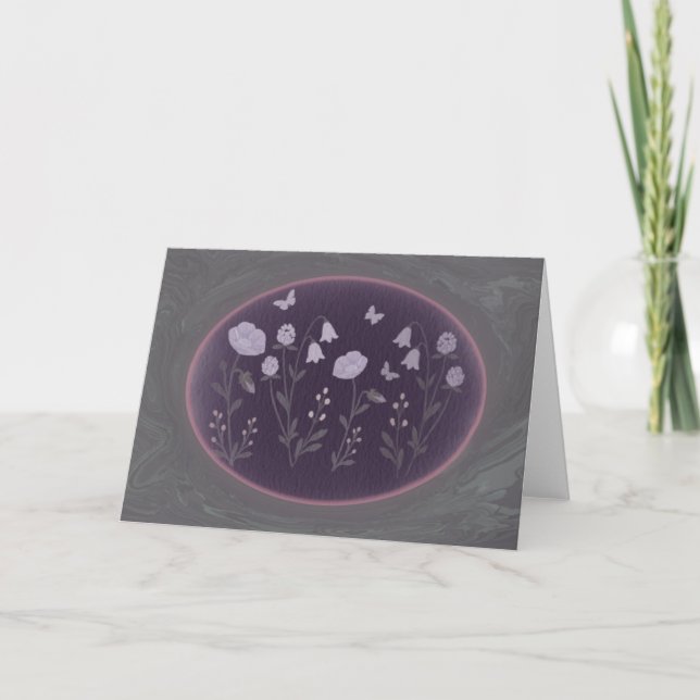 Cartão De Agradecimento Moonlit Wildflower Garden 7x5 Greeting Card (Frente)
