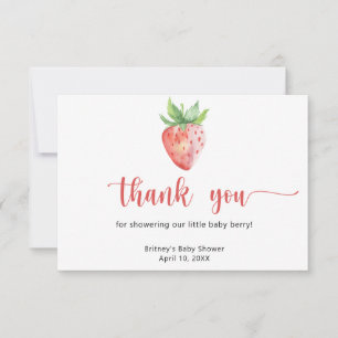 Cartão De Agradecimento Morango doce - obrigado