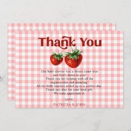 Cartão De Agradecimento Morango Rosa Vermelho Berry Chá de fraldas doce