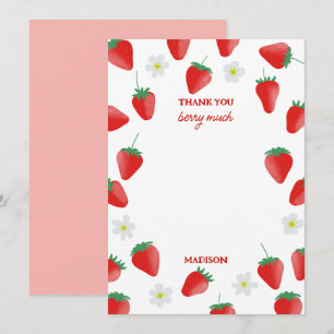 Cartão De Agradecimento Morangos Obrigado Berry Muito Tema De Morango