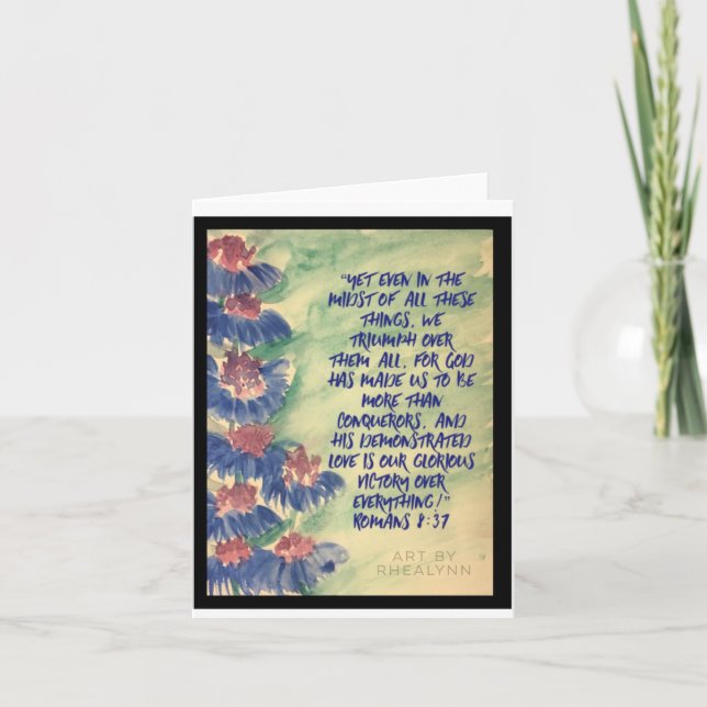 Cartão De Agradecimento More than Conqueror Note Card (Frente)