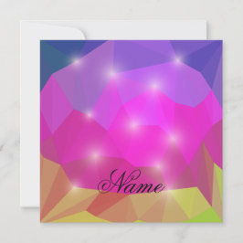 Cartão De Agradecimento Mosaico de Cristal Geométrico Abstrato em Rosa