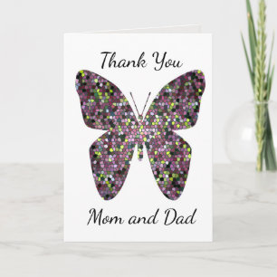 Cartão De Agradecimento Mosaico Obrigado Mãe e Faculdade de Pai