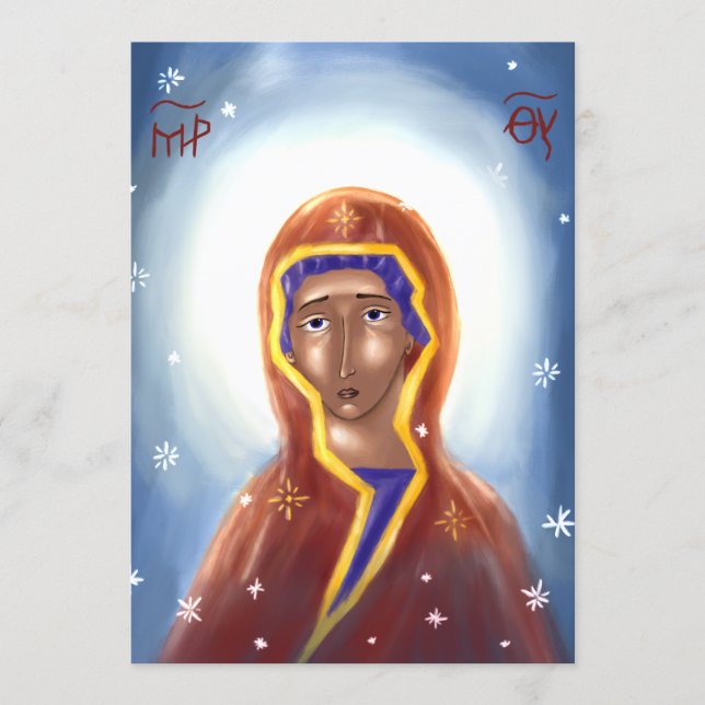 Cartão De Agradecimento Mother of God Paper Icon Card (Frente)