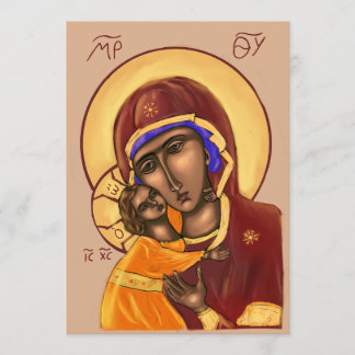 Cartão De Agradecimento Mother of God Paper Icon Card