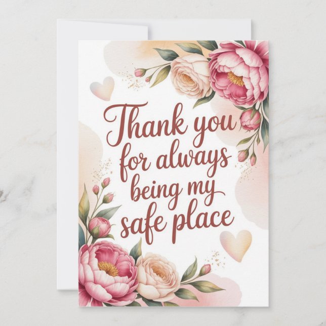 Cartão De Agradecimento Mother’s Thank You Card (Frente)