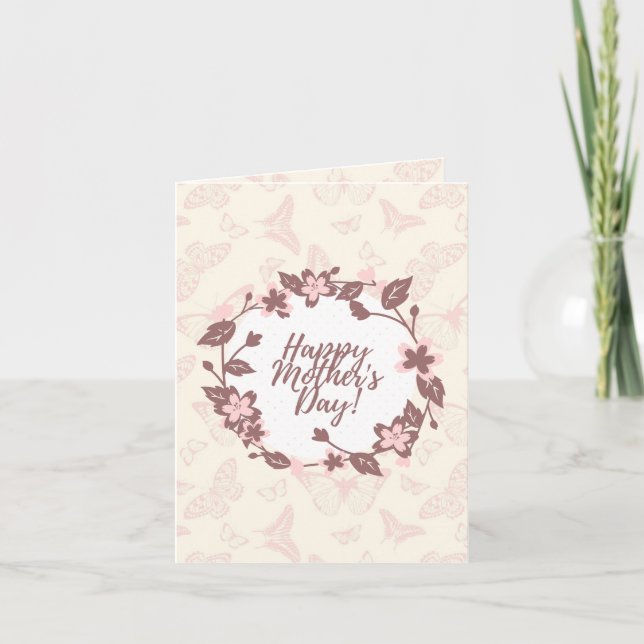 Cartão De Agradecimento Mother's Day Greetings Card - A6 Card - Floral Car (Frente)