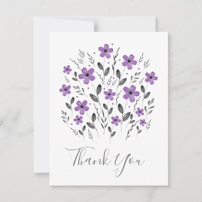 Cartão De Agradecimento Motif Floral de Cores Molares Cinco Petal (Frente)