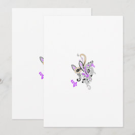 Cartão De Agradecimento Motivo Floral Paisley – Boho Branco Roxo Laranja