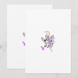 Cartão De Agradecimento Motivo Floral Paisley – Boho Branco Roxo Laranja