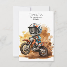 Cartão De Agradecimento Moto de Aniversário Mágica para Crianças