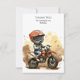 Cartão De Agradecimento Moto de Trilha Fofa de Aniversário