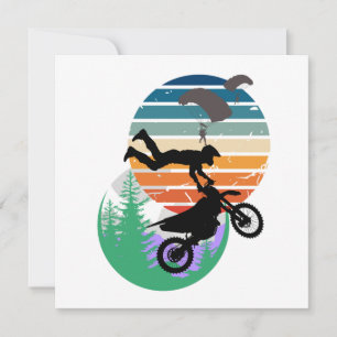 Cartão De Agradecimento Motocicleta, paraquedas e ao ar livre