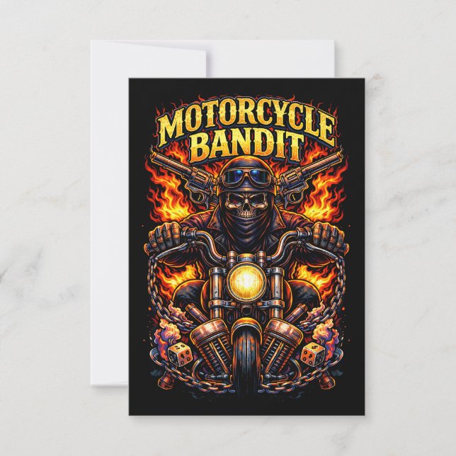 Cartão De Agradecimento Motorcycle Bandit (Frente)