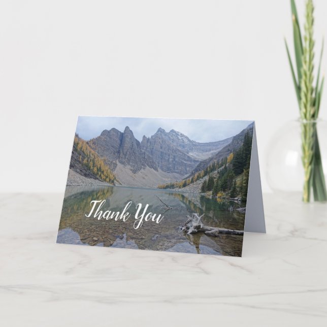 Cartão De Agradecimento Mountain Reflection Thank You Blank Photo Card (Frente)