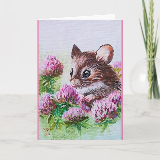 Cartão De Agradecimento Mouse e Vestido (Frente)
