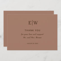 Mousse Simples Elegante Mocha com Casamento Monogr